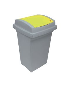 Odpadkový koš na tříděný odpad, žluté víko, 50 l