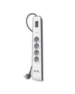 Belkin přepěťová ochrana BSV401 - 4-zásuvka, 2xUSB/2.4A, 2m