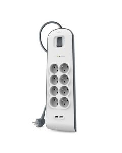 Belkin přepěťová ochrana BSV804 - 8-zásuvka, 2xUSB/2.4A, 2m
