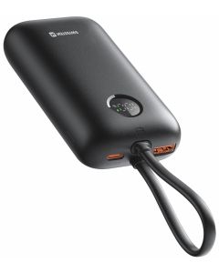Swissten Power bank VOLTBOX 35W 10000 mAh s integrovanými kabely - USB-C, A, Lightning / černá
