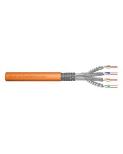 DIGITUS Instalační kabel CAT 7 S-FTP, 1200 MHz Dca (EN 50575), AWG 23/1, 500 m buben, simplex, barva oranžová
