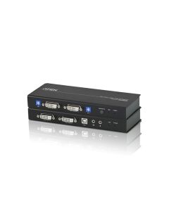 ATEN KVM extender CE-604 USB , Dual View (2 x DVI) audio a konzole extender s USB klávesnice myš+RS-232 port, (1024 x 768 na 60m)