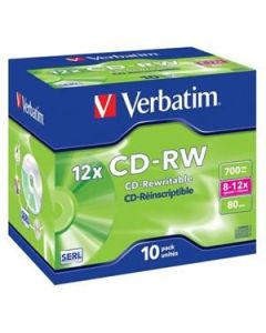VERBATIM CD-RW SERL 700MB, 12x, jewel case 10 ks