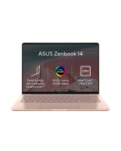 ASUS Zenbook 14/UX3480AA-OLED284W/U5-325/14"/WUXGA/16GB/512GB/Intel int/W11H/Pink/2R