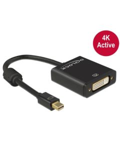 Delock adaptér mini Displayport 1.2 samec > DVI samice 4K aktivní černý