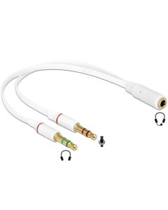 Delock Headset Adapter 1 x 3.5 mm 4 pin Stereo jack female > 2 x 3.5 mm 3 pin Stereo jack male 