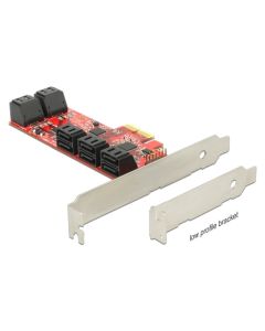 Delock PCI Express Card > 10 x internal SATA 6 Gb/s – Low Profile Form Factor 