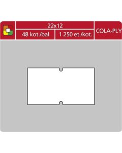 Cenové etikety COLAPLY - 22x12, 1250 ks, bílé