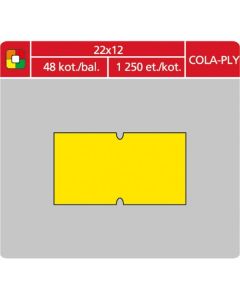 Cenové etikety COLAPLY - 22x12, 1250 ks, žluté