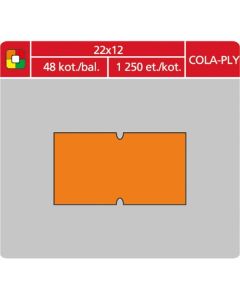 Cenové etikety COLAPLY - 22x12, 1250 ks, oranžové