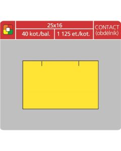 Cenové etikety CONTACT - 25x16, 1125 ks, žluté