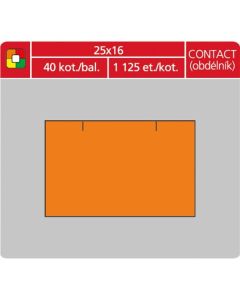 Cenové etikety CONTACT - 25x16, 1125 ks, oranžové