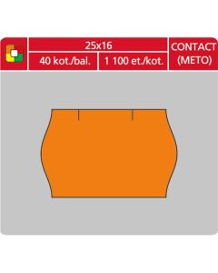 Cenové etikety CONTACT -25x16,1100ks,oblé,oranžové