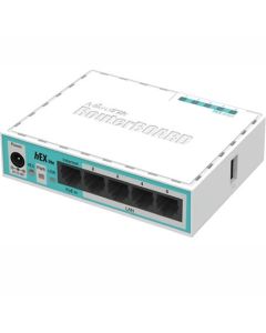 MikroTik RouterBOARD RB750r2, hEX lite, ROS L4, 5xLAN, montážní krabice, napájecí adaptér
