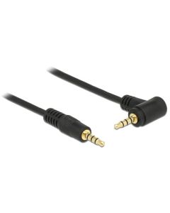 Delock kabel Stereo Jack 3.5 mm 4 pin samec > samec úhlový 2 m černý