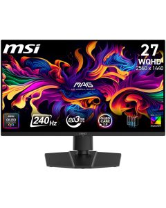 MSI Gaming MAG 273QP QD-OLED X24/ 26,5"/ 2560x1440/ OLED/ 0,03ms/ 240Hz/ 250cd/m2/ 1500000:1/ HDMI/ DP/ VESA/ černý