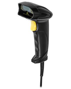 NEDIS čtečka čárových kódů/ laser/ kabelová/ 1D lineární/ napájení z USB/ USB 2.0/ černá