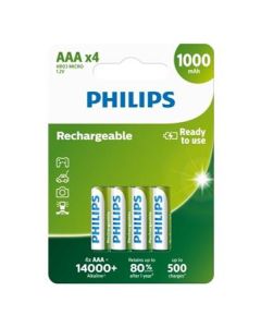 Philips dobíjecí baterie AAA 1000mAh, NiMH - 4ks