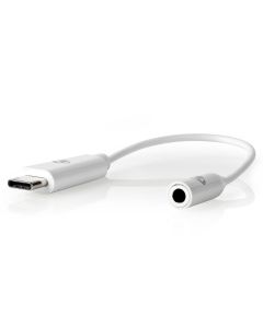 NEDIS USB-C adaptér/ USB-C Zástrčka – 3,5 mm jack zásuvka/ bílý/ box/ 15cm