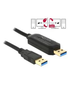 Delock kabel Data Link + KM Switch USB 3.0 Typ A samec > USB 3.0 Typ A samec 1.5 m 