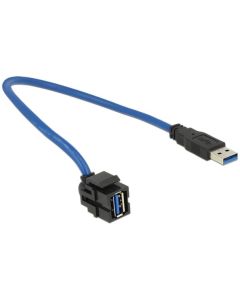 Delock Keystone module USB 3.0 A samice > USB 3.0 A samec 250° s kabelem