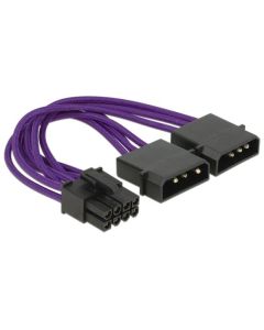 Delock napájecí kabel PCI Express 8 pin samec > 2 x 4 pin samec textilní stínění fialové