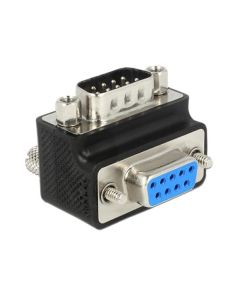 Delock adaptér Sub-D 9 pin samec > samice 90° pravoúhlý matice a šroub měnitelné