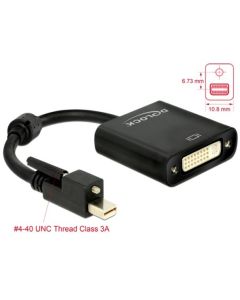 Delock Adaptér mini Displayport 1.2 samec se šroubky > DVI samice 4K aktivní černý