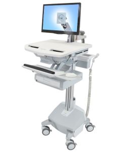 ERGOTRON StyleView® Cart with LCD Arm, LiFe Powered, 1 Drawer, pojízdný stojan, LCD, Klávesnice, myš, s napájením