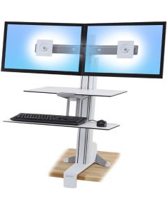 ERGOTRON WorkFit-S, Dual Monitor with Worksurface+ (bílý),stolní držák pro dva monitory , kláv.+myš.,okl. plocha