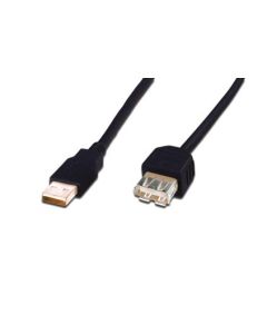 Digitus USB kabel prodlužovací A-A, 2xstíněný, měď, 5m, černý