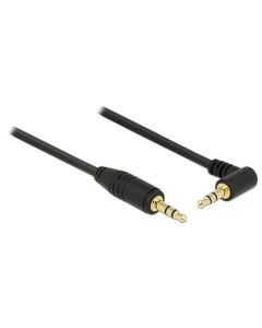 Delock Stereo Jack Cable 3.5 mm 3 pin male > male angled 1 m black