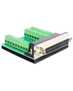 Delock adaptér Sub-D 25 pin samice > svorkovnice 27 pinů