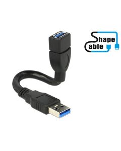 Delock kabel USB 3.0 A samec > USB 3.0 A samice ShapeCable 0.15 m
