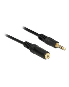 Delock Stereo Jack Extension Cable 3.5 mm 3 pin male > female 1 m black