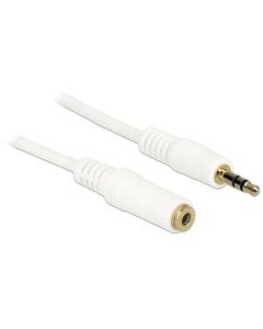 Delock Stereo Jack Extension Cable 3.5 mm 3 pin male > female 1 m white