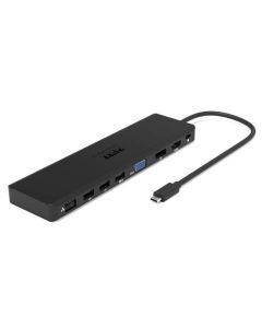 PORT CONNECT Dokovací stanice 11v1, 1x4K, RJ45,HDMI,Display Port,VGA,USB-C 100W, 4xUSB-A,micro/SD
