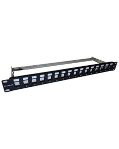 XtendLan Patch panel 19", 16 portů, Cat6a, stíněný, s keystone