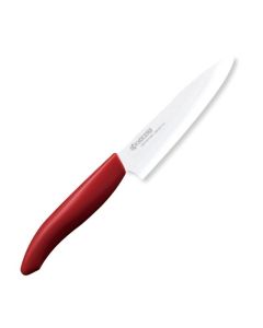 KYOCERA keramický nůž s bílou čepelí, 13 cm dlouhá čepel, červená plastová rukojeť