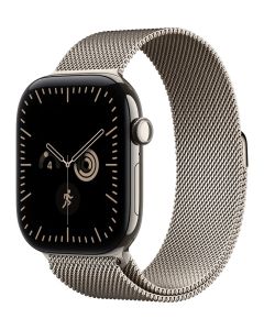 Apple Watch Series 12 Cellular 46mm přírodní titan s přírodním milánským tahem - S/M