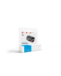 Autonabíječka FIXED s USB-C a USB-A výstupem v miniaturním provedení, podpora PD a QC 3.0, 30W, černá