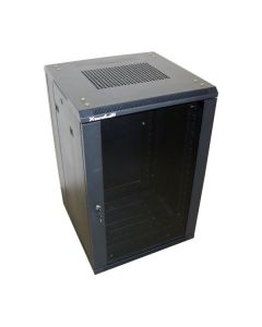 XtendLan 18U/600x600 stojanový, černý, skleněné dveře, plná záda