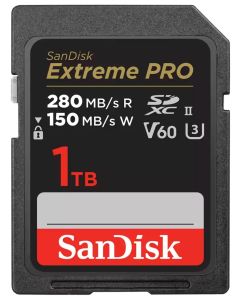 SanDisk Extreme PRO 1TB V60 UHS-II SD cards/ R:280/ W:150MB/s
