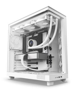 NZXT skříň H6 Flow dvoukomorová / MidT / 3x120mm fan / 2xUSB 3.2 / USB-C / prosklená bočnice i čelo / bílá