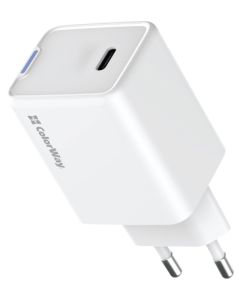 COLORWAY 1x USB-C/ síťová nabíječka/ GaN/ PD/ PPS/ 45W/ Bílá
