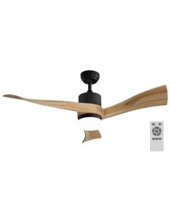 IMMAX NEO LITE SOFISTICADO SMART LED stropní svítidlo s ventilátorem Wi-Fi černé/dřevo, TUYA