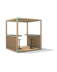Pergola Leva Meeter Set - se zvýšenými stolky