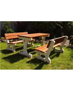 Zahradní set New - betonový, teak