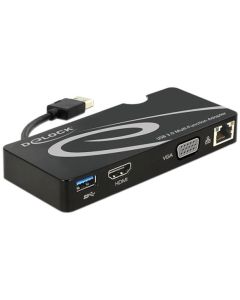 Delock Adaptér USB 3.0 > HDMI / VGA + Gigabit LAN + USB 3.0