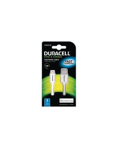 DURACELL - USB5012A - napájecí a synchronizační kabel pro Apple Lightning zařízení bílý 1m